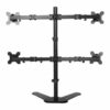 Soporte de brazo articulado Redleaf negro para cuatro monitores de 13 a 27 pulgadas con base de sobremesa