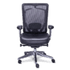 Silla operativa dynamic piel con asiento en piel negra y respaldo mesh negro