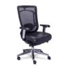 Silla operativa dynamic piel con asiento en piel negra y respaldo mesh negro