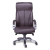 Silla ejecutiva rp-8000 cf en símil piel café con estructura cromada y cabecera integrada