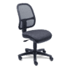 Silla operativa RS-490 con asiento en tela y respaldo en mesh negro sin brazos