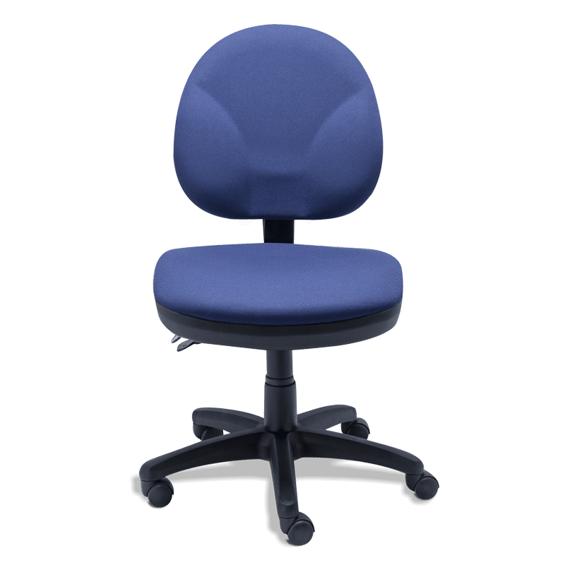 Silla operativa RS-550 tapizada en tela azul con base de 5 puntas y rodajas