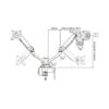 Soporte de brazo articulado doble Redleaf para monitores LED de 13 a 27 pulgadas