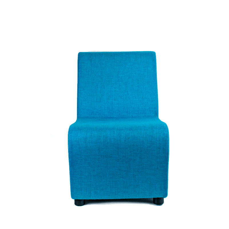 Sillón modular Stella de 1 plaza tapizado en tela turquesa, modelo 2361
