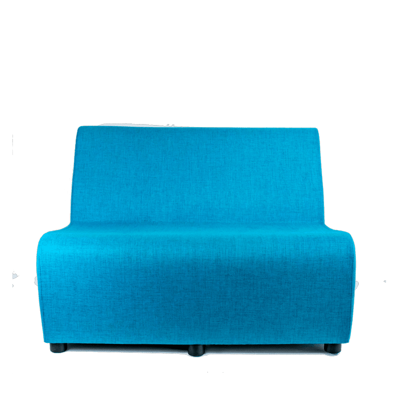 Sillón modular Stella de 2 plazas en tela turquesa, modelo 2362