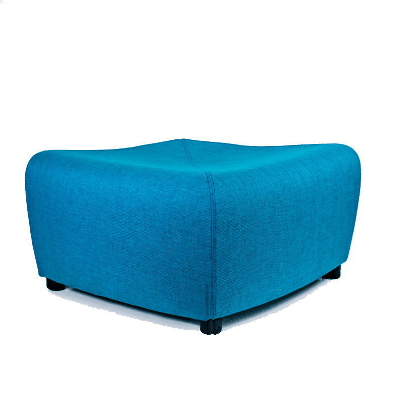 Sillón modular Stella esquinero abierto en tela turquesa, modelo 2365