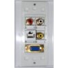 Caja plástica wall plate Redleaf RLWP11 con conectores VGA, RJ-45 y 3-RCA